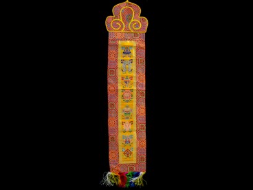 BB54 Bannière Tibétaine Signes Auspicieux du Bouddhisme