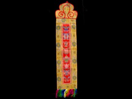BB55 Bannière Tibétaine Signes Auspicieux du Bouddhisme