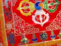 BB53 Bannière Tibétaine Dorje Signes Auspicieux du Bouddhisme
