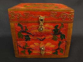 CTT29 Coffret Traditionnel Tibétain avec Tiroirs Noeud Sans Fin