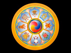 DDD71 Magnet Tibétain Signes Auspicieux du Bouddhisme