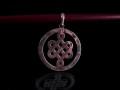 PA229 Pendentif Argent Massif Nœud Sans Fin Signes Auspicieux