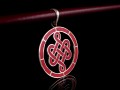 PA229 Pendentif Argent Massif Nœud Sans Fin Signes Auspicieux