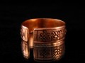 BD74 Bague Tibétaine Cuivre Signes Auspicieux