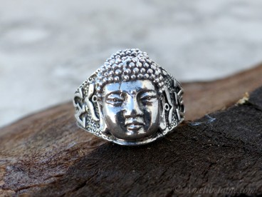 BA247. Bague Argent Massif Bouddha Om