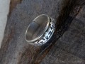BA250. Bague Tibétaine en Argent Massif Mantra. Taille 60