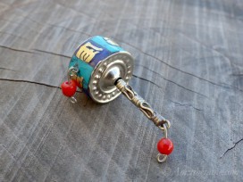 PD106 Pendentif Tibétain Roue à Prières