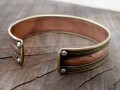 BRD340 Bracelet Tibétain Métal Argenté Cuivre Laiton Mantra