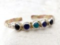 BRD341 Bracelet Tibétain Métal Argenté Cuivre Laiton
