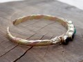 BRD341 Bracelet Tibétain Métal Argenté Cuivre Laiton