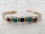 BRD342 Bracelet Tibétain Métal Argenté Cuivre Laiton