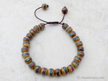BrMala303 Bracelet Mala Os de Buffle