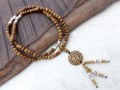 Mala113 Mala de Prières Os de Buffle Tibet Bouddha Om