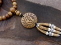Mala113 Mala de Prières Os de Buffle Tibet Bouddha Om