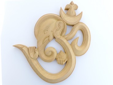Om17 Om Ganesh en Bois