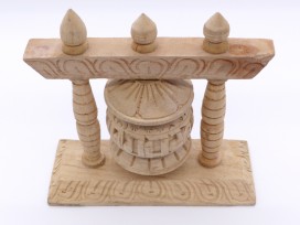 RP107 Roue à Prières Tibétaine Mantra en Bois