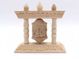 RP108 Roue à Prières Tibétaine Mantra en Bois