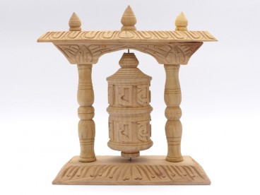 RP109 Roue à Prières Tibétaine Mantra en Bois