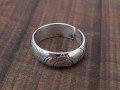 BA189. Bague Réglable Tibétaine en Argent Massif avec Astamangala