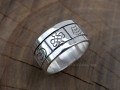 BA192. Bague Tibétaine en Argent Massif avec Astamangala