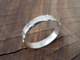 BA193. Bague Argent Massif Mantra Tibétain Om Mani Padme Hum
