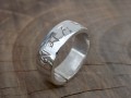 BA252. Bague Argent Massif Mantra Tibétain Om Mani Padme Hum