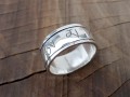 BA253. Bague Argent Massif Mantra Tibétain Om Mani Padme Hum