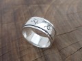 BA253. Bague Argent Massif Mantra Tibétain Om Mani Padme Hum