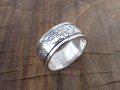 BA253. Bague Argent Massif Mantra Tibétain Om Mani Padme Hum