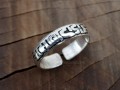 BA254. Bague Argent Massif Mantra Tibétain Om Mani Padme Hum