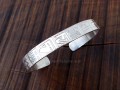 BRA70. Bracelet Tibétain Argent Massif Rhodié Mantra Bouddhiste