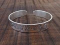 BRA71. Bracelet Tibétain Argent Massif Mantra Bouddhiste