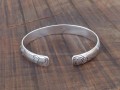 BRA73. Bracelet Tibétain Argent Massif Signes Auspicieux