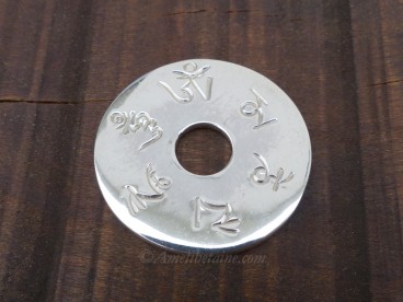 PA396 Pendentif Argent Massif Mantra Tibétain