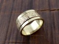 BD124 Bague Tibétaine Laiton Signes Auspicieux