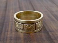 BD124 Bague Tibétaine Laiton Signes Auspicieux