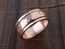 BD126 Bague Tibétaine Cuivre Mantra Tibétain