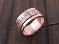 BD127 Bague Tibétaine Cuivre Signes Auspicieux
