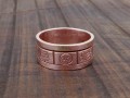 BD127 Bague Tibétaine Cuivre Signes Auspicieux
