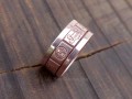 BD127 Bague Tibétaine Cuivre Signes Auspicieux