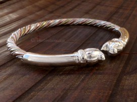 BRA75 Bracelet Eléphant 3 Métaux: Argent, Laiton et Cuivre