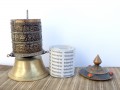 RP113 Roue à Prières Tibétaine Mantra Astamangala