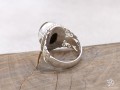 BA255 Bague Tibétaine Argent Massif Oeil de Tigre. Taille 57