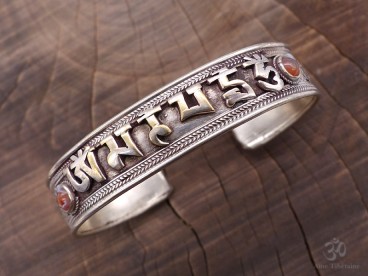 BRD349 Bracelet Tibétain Filigranes Mantra Dragon