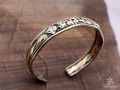 BRD339 Bracelet Tibétain Métal Argenté Cuivre Laiton Mantra