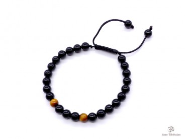 BrMala249 Bracelet Onyx Oeil de Tigre