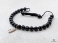 BrMala231 Bracelet Onyx Bouddha Argent Massif