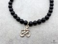BrMala233 Bracelet Onyx Om Argent Massif