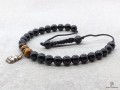 BrMala250 Bracelet Onyx Oeil de Tigre Bouddha Argent Massif