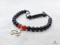 BrMala251 Bracelet Onyx Cornaline Om Argent Massif
